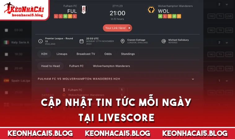 Cập nhật tin tức mỗi ngày tại Livescore