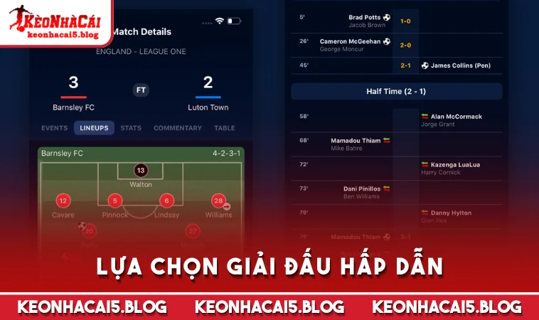 Lựa chọn giải đấu hấp dẫn